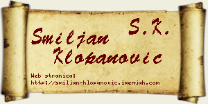Smiljan Klopanović vizit kartica